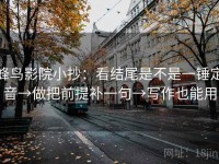 蜂鸟影院小抄：看结尾是不是一锤定音→做把前提补一句→写作也能用