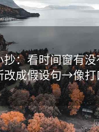 茶杯狐小抄：看时间窗有没有写明→做把推断改成假设句→像打口径补丁
