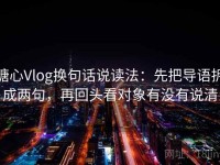 糖心Vlog换句话说读法：先把导语拆成两句，再回头看对象有没有说清