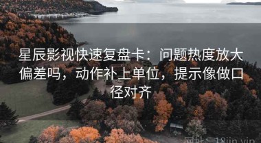 星辰影视快速复盘卡：问题热度放大偏差吗，动作补上单位，提示像做口径对齐