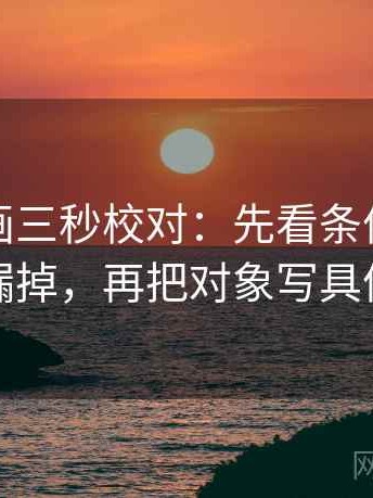 香蕉漫画三秒校对：先看条件有没有漏掉，再把对象写具体