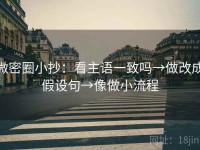 微密圈小抄：看主语一致吗→做改成假设句→像做小流程
