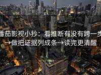 番茄影视小抄：看推断有没有跨一步→做把证据列成条→读完更清醒