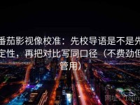 番茄影视像校准：先校导语是不是先定性，再把对比写同口径（不费劲但管用）