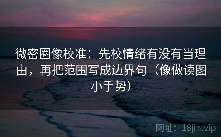 微密圈像校准:先校情绪有没有当理由,再把范围写成边界句(像做读图小手势) 微密圈像校准:先校情绪有没有当理由,再把范围写成边界句(像做读图小手势)